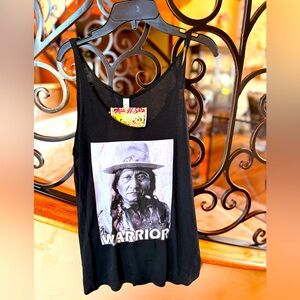 Black Warrior Graphic Tank Top by Wacky Wagon